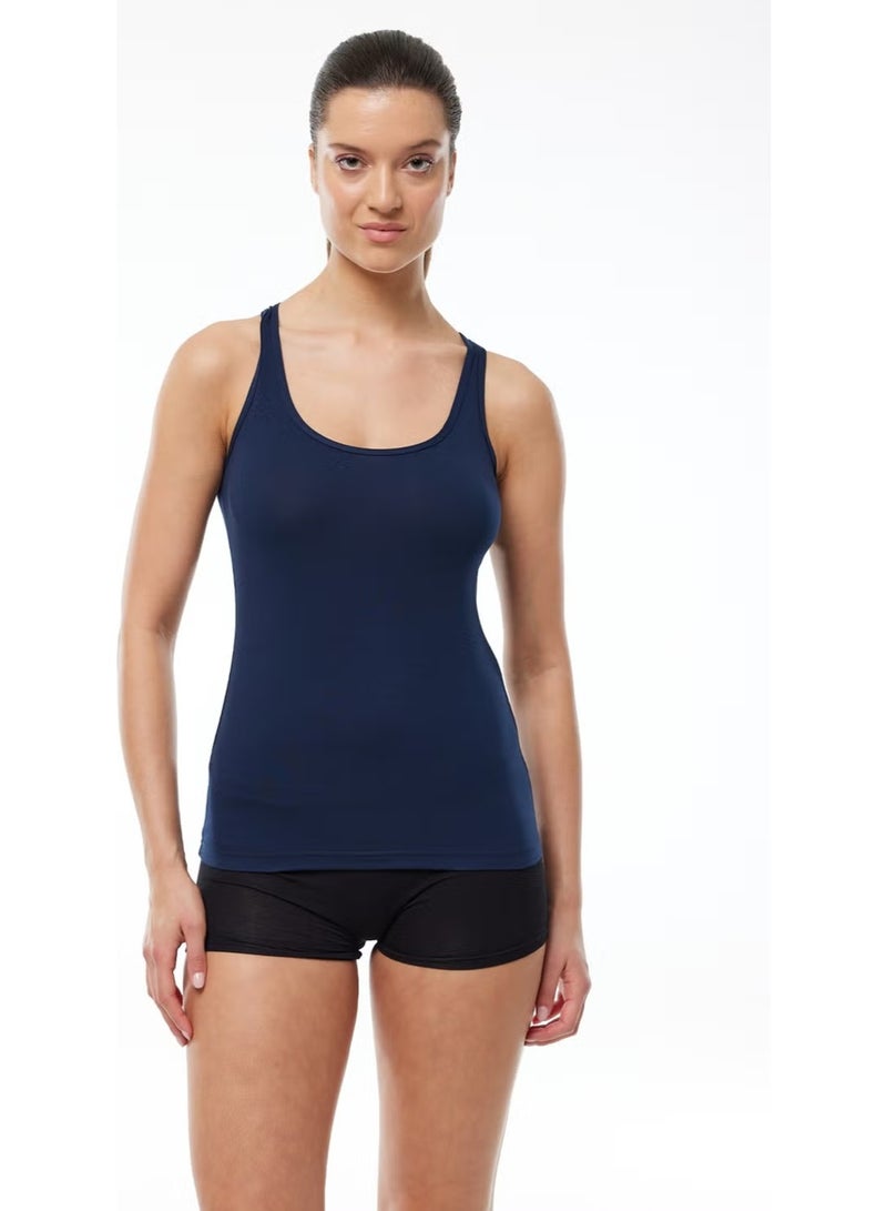 Malabadi Women's Navy Blue Modal Tank Top 139 - Image 2